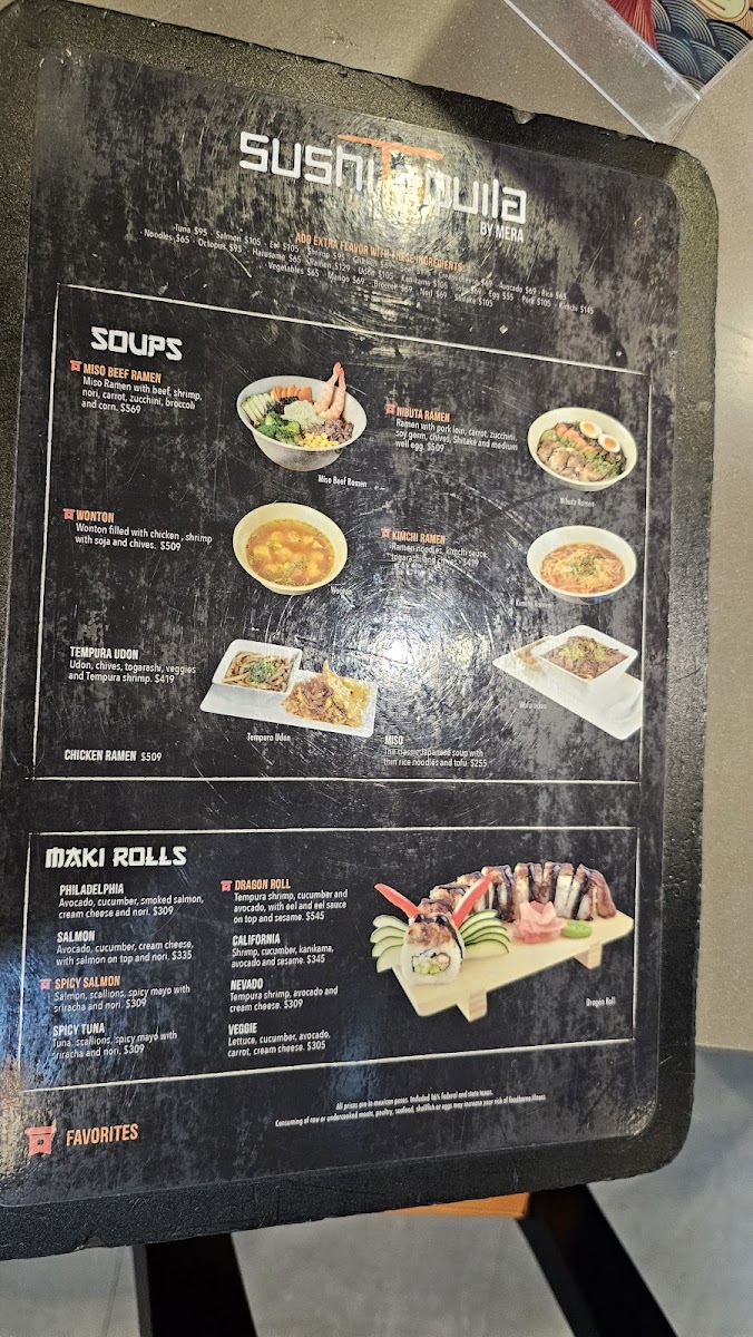Sushi Tequila Menu - Image 1